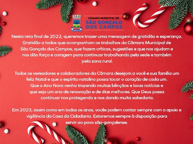 Câmara de São Gonçalo dos campos deseja a todos um Feliz Natal - Câmara  Municipal de São Gonçalo dos Campos